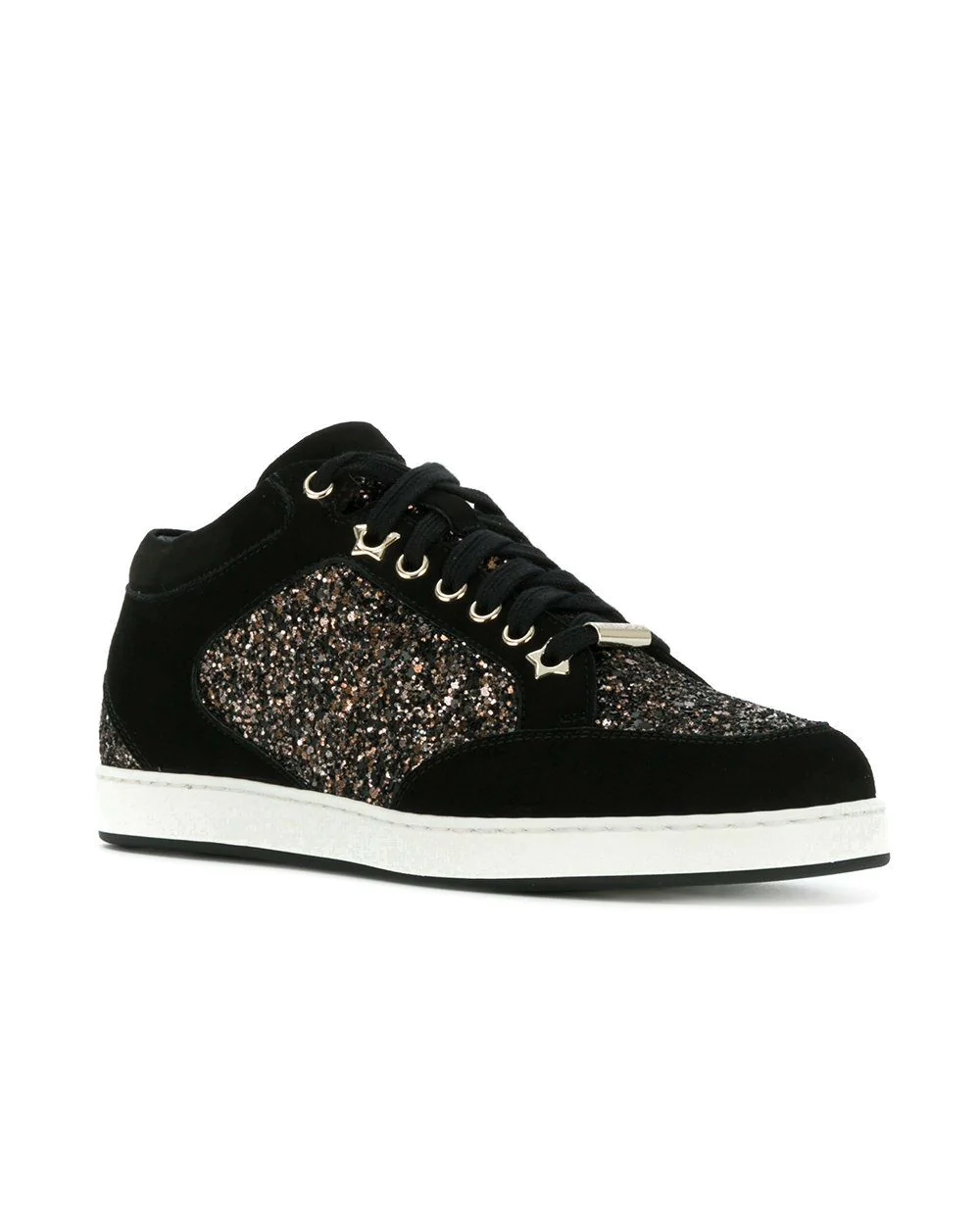 Jimmy Choo Miami Suede And Glitter Sneakers