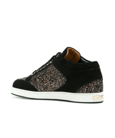 Jimmy Choo Miami Suede And Glitter Sneakers