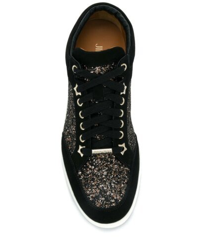 Jimmy Choo Miami Suede And Glitter Sneakers