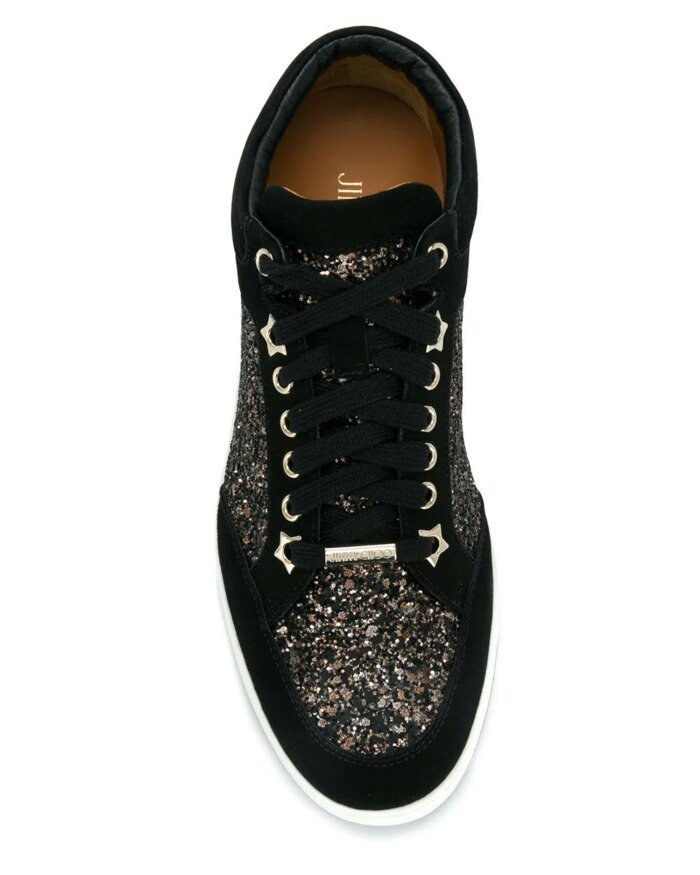 Jimmy Choo Miami Suede And Glitter Sneakers
