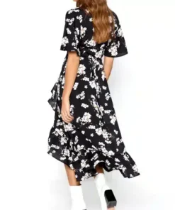 Women's Boho Floral Print Chiffon Dress