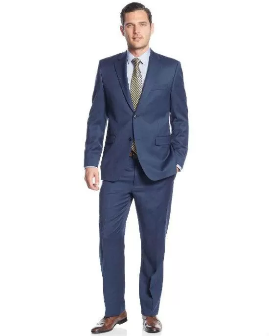 Donald J. Trump 2 Piece Suit Medium Blue Solid