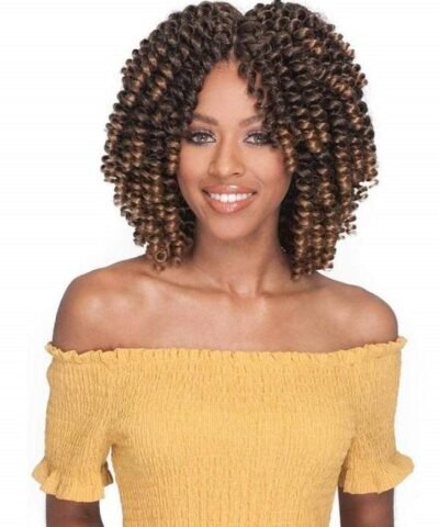 Leeons Kanekalon 8 In Soft Spring Twist Hair Extension Micro Synthetic Curly Weave Crochet Braids 30Roots