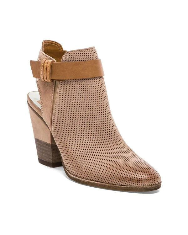 DOLCE VITATaupe Leather 'Henna' Cutout Accent Booties