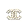 Chanel Pre-Owned Metal & Glass Pearls Brooch