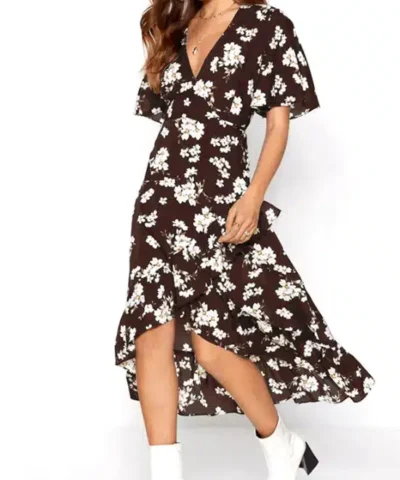 Women's Boho Floral Print Chiffon Dress