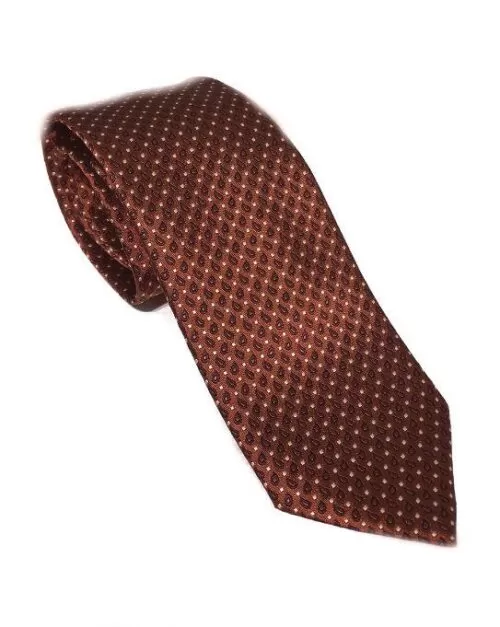 Ermenegildo Zegna Leafs Silk Tie,Brown