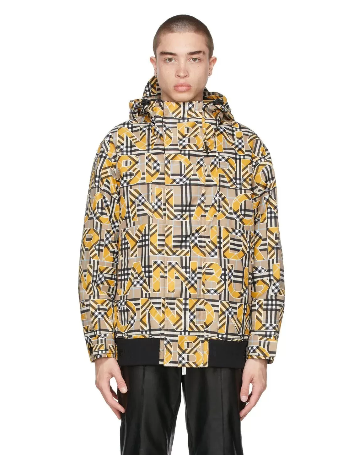 Burberry Beige & Yellow Vintage Check Logo Jacket
