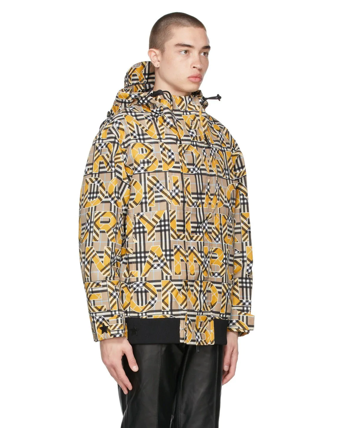 Burberry Beige & Yellow Vintage Check Logo Jacket