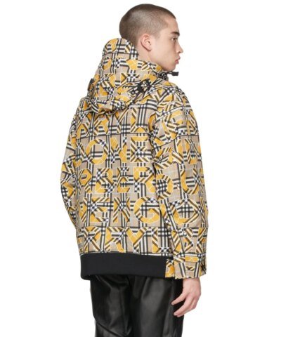 Burberry Beige & Yellow Vintage Check Logo Jacket