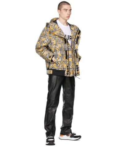 Burberry Beige & Yellow Vintage Check Logo Jacket