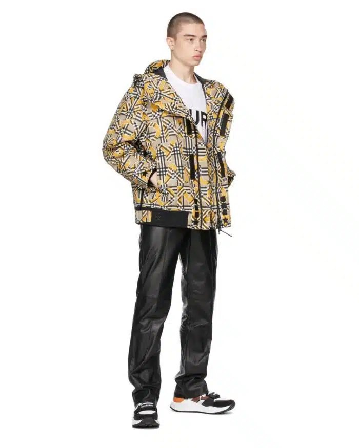 Burberry Beige & Yellow Vintage Check Logo Jacket