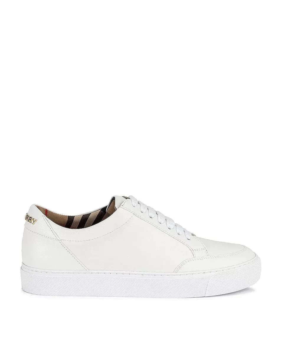 Burberry Logo Detail Leather Sneakers