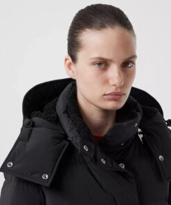 Burberry Detachable Hood Belted Puffer Coat