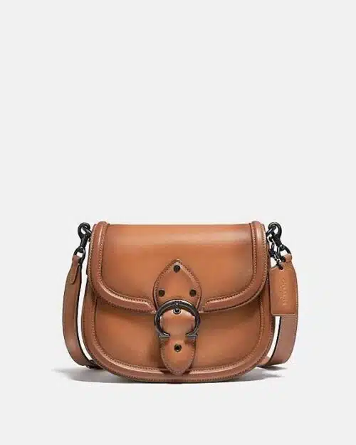 Coach Beat Saddle Bag, Pewter/Natural