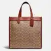 Coach Field Tote In Signature Canvas With Horse And Carriage Print