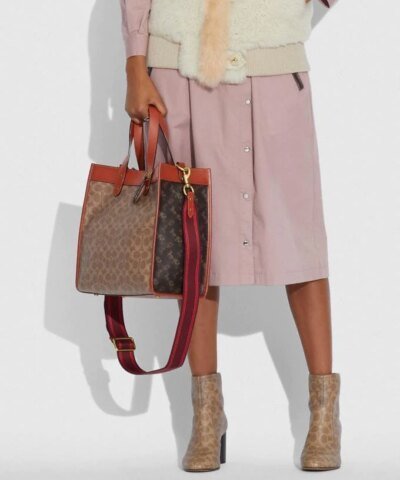 Coach Field Tote In Signature Canvas With Horse And Carriage Print