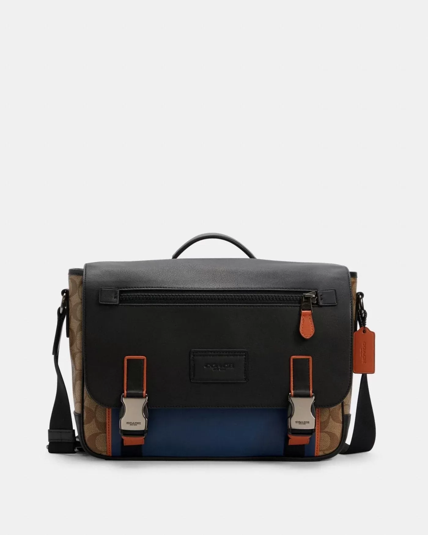 Coach Track Messenger In Colorblock Signature Canvas