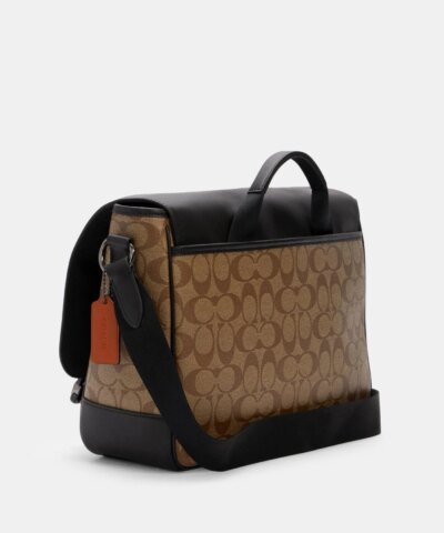 Coach Track Messenger In Colorblock Signature Canvas