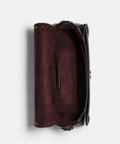 Coach Georgie Saddle Bag In Colorblock Signature Canvas With Rivets