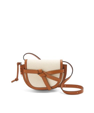 Loewe Mini Gate Dual Bag in Canvas and Calfskin
