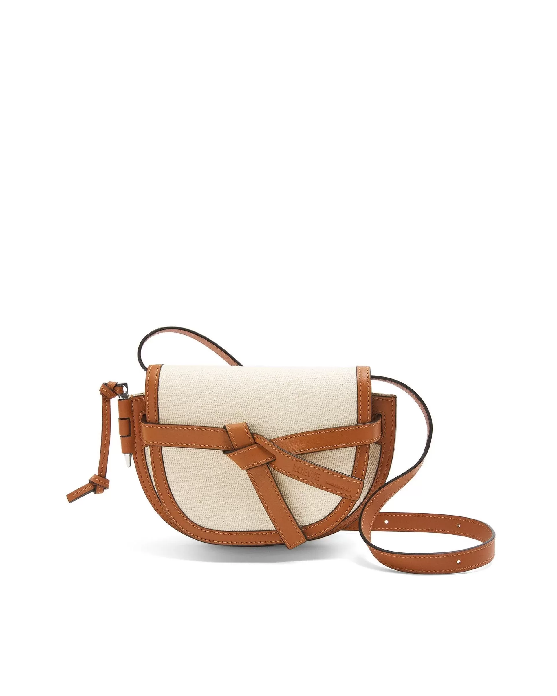 Loewe Mini Gate Dual Bag in Canvas and Calfskin