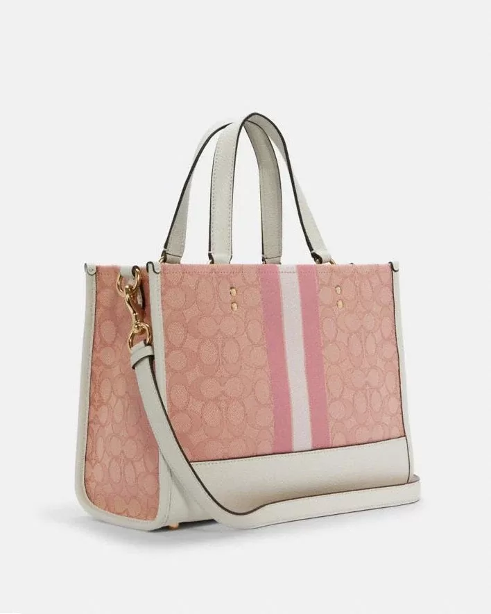 Coach Dempsey Carryall In Signature Jacquard With Coach Patch And Heart Charm