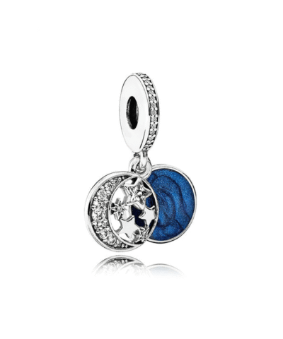 Steffe Sterling Silver & Cubic Zirconia Blue Retro Night Sky Charms