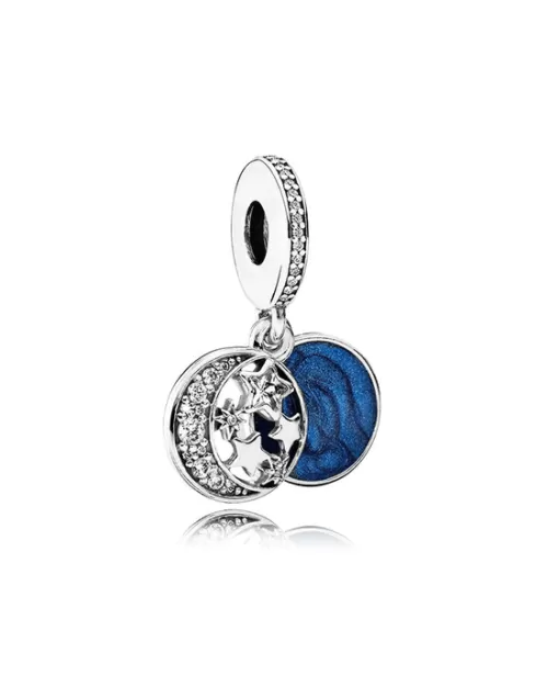 Steffe Sterling Silver & Cubic Zirconia Blue Retro Night Sky Charms