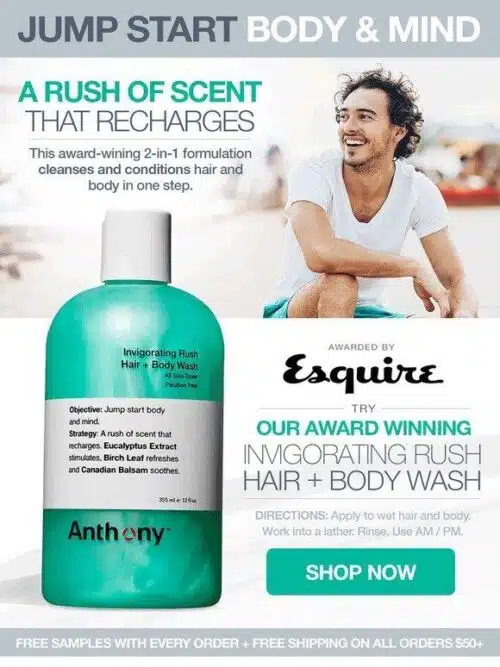 Anthony Invigorating Rush Hair and Body Wash