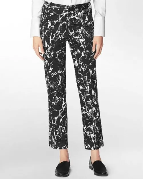 Calvin Klein Women's Slim Leg Marble Print Ankle Pants