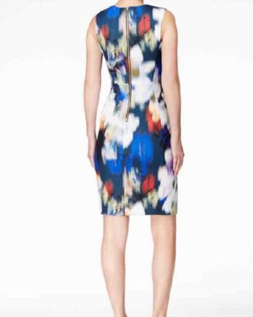 Calvin Klein Women's Blurred Floral Scuba Sheath Dress
