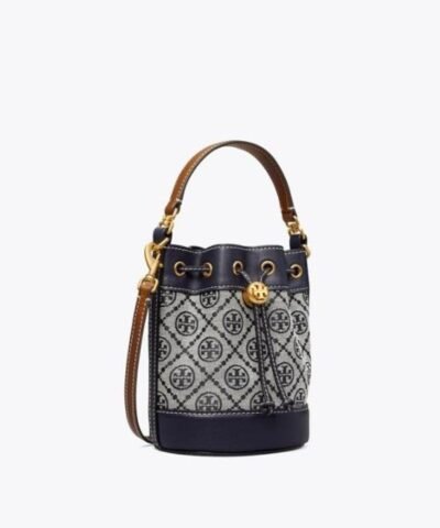 Tory Burch T Monogram Jacquard Mini Bucket Bag, Tory Navy