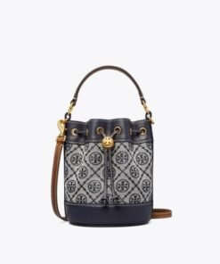 Tory Burch T Monogram Jacquard Mini Bucket Bag, Tory Navy