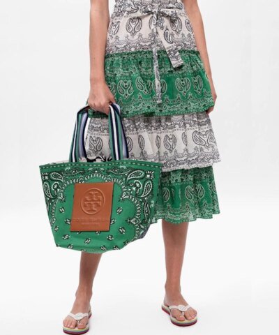 Tory Burch Gracie Reversible Printed Canvas Tote Bag