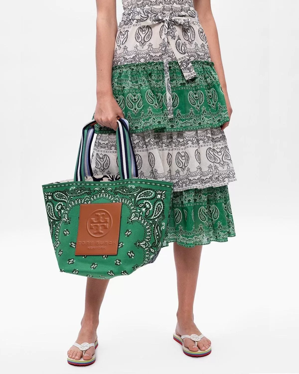 Tory Burch Gracie Reversible Printed Canvas Tote Bag