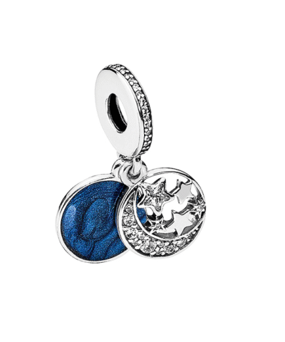 Steffe Sterling Silver & Cubic Zirconia Blue Retro Night Sky Charms