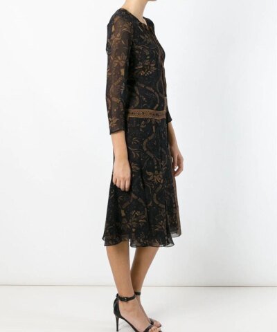 Barbara Bui Women's Black Paisley-Print Silk Mini Dress