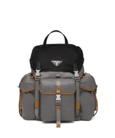Prada Nylon Backpack, Marble Gray