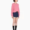 Miu Miu Crew-Neck Pink Cashmere Sweater