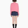 Miu Miu Crew-Neck Pink Cashmere Sweater