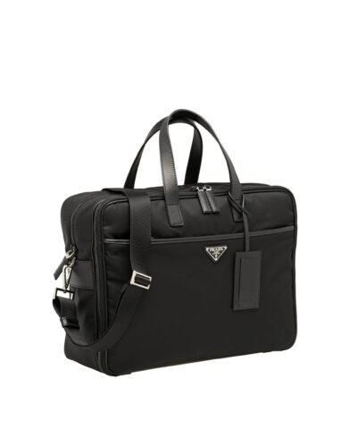 Prada Nylon and Saffiano Leather Work Bag