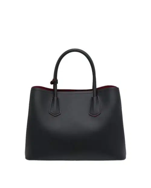 Prada Medium Saffiano Leather Double Prada Bag, Black