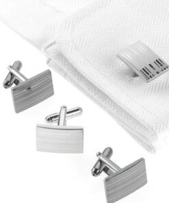 Geoffrey Beene Cufflinks, Laser Stripes Boxed Set