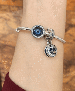 Steffe Sterling Silver & Cubic Zirconia Blue Retro Night Sky Charms