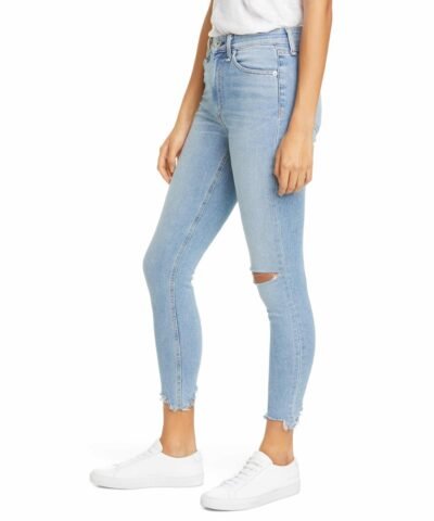Rag & Bone Nina High Waist Shredded Ankle Skinny Jeans