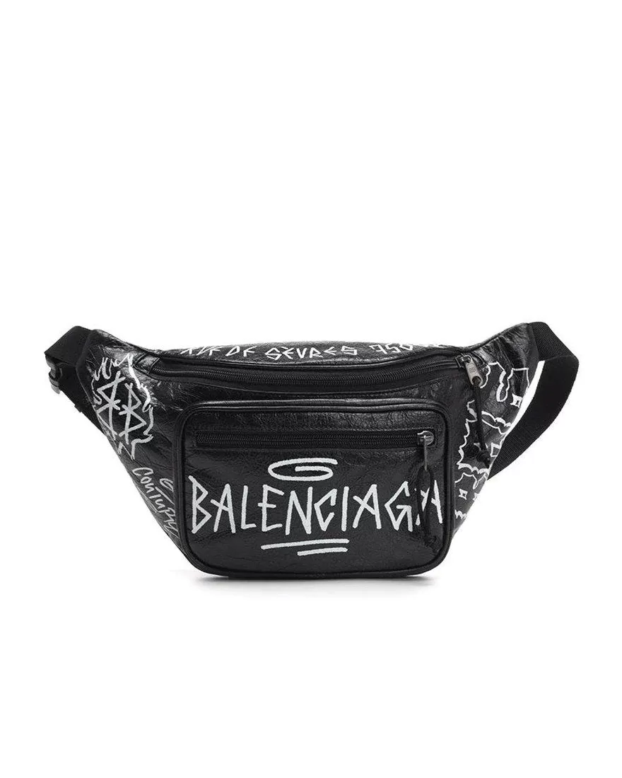 Balenciaga Graffiti Explorer Belt Bag Leather Medium