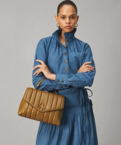 Tory Burch Toasted Sesame Kira Quilted Satchel