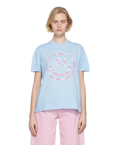 Ganni Blue Smiley T-Shirt