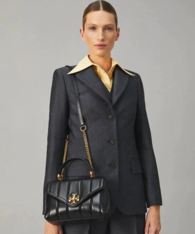 Tory Burch Black Kira Quilted Small Satchel